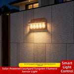 Elfeland HW-779 Solar Light with Motion Sensor 3 Modes Warm Light IP65 Waterproof Solar Lamp Garden Wall Light for Outdoor Use