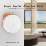 LinkMejor SNZB-02P Wireless Zigbee3.0 Temperature Humidity Sensor Smart Home Alert Works with LinkMejor iHost NSPanel Pro ZB Bridge Pro ZBDongle-E