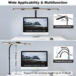 24W LED Foldable Desk Lamp Adjustable Brightness & Color Temperature With Flexible Gooseneck 360° Rotatable Clamp for Study Home & Office