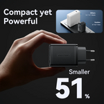 [GaN Tech] Vention FER 65W 3-Port USB PD Charger USB-A+2USB-C PD3.0 QC3.0 PPS SCP FCP AFC Apple2.4A Fast Charging Wall Charger Adapter EU Plug for iPhone 16 15 Pro 14 13 12 Pro Max for Huawei Mate XT for Xiaomi 15pro