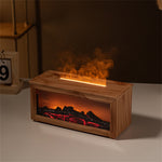Tevorex Fireplace Aromatherapy Machine 3D Simulation Flame Ambient Light Small Household Wood Grain Air Humidifier Fireplace