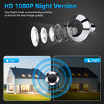 Smart Home Tuya 120° Wide Angle Door Peephole Camera 1080P One Way Intercom Video Eye Motion Detection Wifi Doorbell Camera 5000mAh Battery Work with Alexa&Google