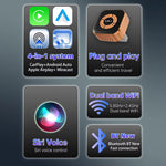 4 in 1 Car Wireless Adapter CarPlay Android Auto for Airplay Mirror Link Bluetooth WiFi Dual Band Smart Box for Apple Android
