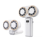 Neck Hanging Fan USB Rechargeable Folding Design Dual Turbo Dual Fan Cooler Rechargeable Cooling Fan With Digital Display
