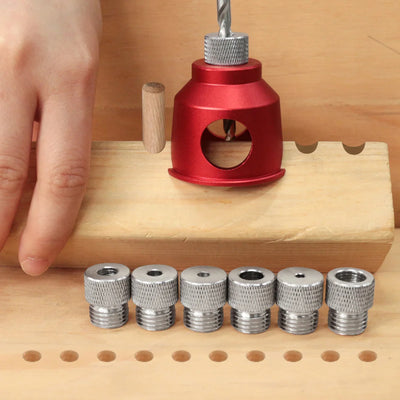 LinkMejor 3-10mm Doweling Jig Drill Guide 90 Degree Straight Hole Positioner with 8 Steel Bushings Accurate Woodworking Tool