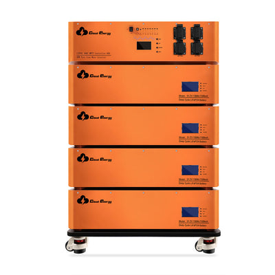 [US Direct] Cloudenergy 48V 600Ah 30.72Kwh Stackable LiFePO4 Battery with 6kw Inverter 60A MTTP 10 Year Lifetime Perfect for Monitor RV, Solar, Energy Storage, Overland, Off-Grid CL48-S4