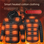 LinkMejor HZ-23 23 Zones Heating Jacket Zipper Adjustable Size USB Charging Smart Thermal Warm Jacket Men's Heated Hooded Coat Outdoor Sportswear