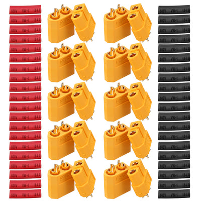 10 Pair URUAV XT60 Male Female Connectors Power Plugs with Heat Shrink Tube for Lipo Battery