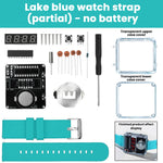 T15 DIY LED Digital Watch Kit Transparent Case Silicone Strap Microcontroller Clear Display Accessories for Soldering Practice