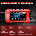LinkMejor Battery Charger 12V 24V 15A Smart Car Motorcycle Battery Charger For Lead Acid LiFePO4 AGM GEL EFB Wet Deep-Cycle Batteries