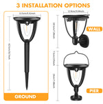 2 Pack Outdoor Motion Sensor Solar Lights with 3 Modes 3 Installation Options IP65 Waterproof 1200mAh Battery Auto On/Off Garden Pathway Lighting