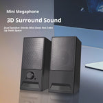 K2063 Desktop Computer Speaker USB Wired Speaker Dual 52mm High-magnetic Speaker 360° Stereo Surround Sound Support AUX/MIC Power Bank Function Smart Home Speaker Soundbar