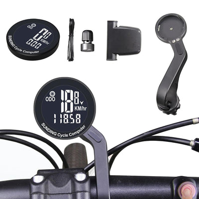 SunDing Wireless Bicycle Computer 16 Functions Waterproof Automatic Backlight Sensor Bike Speedometer Bicycle Odometer Stopwatch with Remote Control for MTB Road Cycle