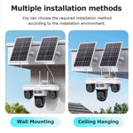 INQMEGA 9MP Tri-lens Solar Camera 4G EU Version Outdoor Wireless PTZ Color Night Vision Two-way Audio Waterproof AOV+PIR 2-in-1 Smart Home Surveillance CCTV Cameras