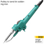 80W 120W Soldering Iron Kit Ceramic Heating Element Adjustable 500/550°C Manual Solder Feed 110/220V EU US Plug Options