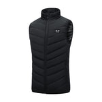 LinkMejor 35 Zones Black Electric Heated Vest for Men Women 5-control DC Charging Unisex Washable Outdoors Winter Warm Heating Clothing