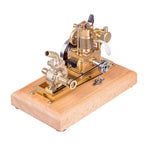 LinkMejor M16C Air-cooled Single Cylinder 4-strokes Mini Vertical Gasoline Speed-controlled IC Engine Model with Water Vane Pump Science Discovery Education Desktop Decorations Collection Toys