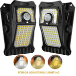 IPRee 118LED 3 Color Temperature Solar Lights Outdoor Clip-on Motion Sensor Lights 3 Mode IP65 Waterproof Security Light For Fence,Deck,Wall,Garage,Patio