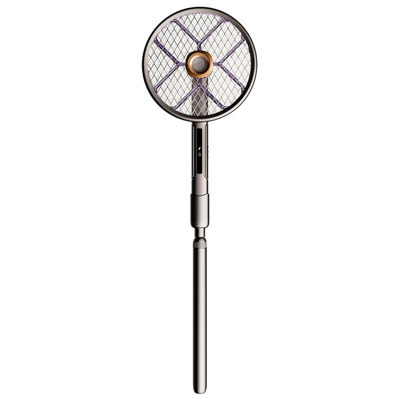 Tevorex 2800V Electric Extendable Mosquito Swatter 90°Roating Mesh Green Light Detection High Voltage Grid USB Rechargeable Household Foldable Fly Swatter Mosquito Killer with LED Attract Light