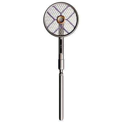 Tevorex 2800V Electric Extendable Mosquito Swatter 90°Roating Mesh Green Light Detection High Voltage Grid USB Rechargeable Household Foldable Fly Swatter Mosquito Killer with LED Attract Light