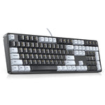 LinkMejor KU103 108-Keys Wired Mechanical Gaming Keyboard Silence Structure PBT Keycaps Red Switch LED Backlit USB-C Ergonomics E-sports Gaming Keyboards for PC Laptop Computer