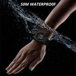 LinkMejor Men's Sports LED Luminous Digital Watch Multifunctional Waterproof Comfortable TPU Strap Electronic Watch