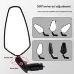 LinkMejor BG-5087 Bicycle Rearview Mirror 360° Adjustable MTB Diamond-shaped HD Bike Reflective Mirror for 16-22mm Handlebar End