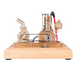 LinkMejor M16C Air-cooled Single Cylinder 4-strokes Mini Vertical Gasoline Speed-controlled IC Engine Model with Water Vane Pump Science Discovery Education Desktop Decorations Collection Toys