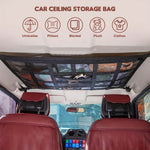 IPRee 30 Pockets Heavy Duty Car Ceiling Cargo Net Double-Layer Mesh Organizer for Trucks & SUVs, Perfect for Road Trips & Camping