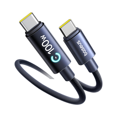 Baseus Lingxi Series PD100W Type-C to Type-C Automatic Power-Off Cable PD3.0 QC4.0 AFC PPS FCP SCP Fast Charging Data Transmission Copper Core Line 1M/2M Long for iPhone 17 17 Pro 16 15 Pro Max for Huawei Mate XTs for Xiaomi 17pro for VIVO for OPPO