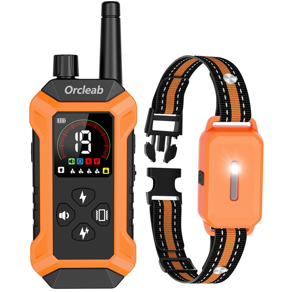LinkMejor Dog Training Collar with LCD Display 4000FT Remote Range IP67 Waterproof Collar with Flashlight Security Keypad Lock PC-32