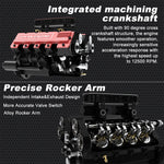 LinkMejor FS-V800 AC 1/10 V8 Four-Stroke Water Cooling 28cc Nitro Engine DIY Assembly Kit Build Your Own V8 Engine That it Works Physics Experiment Science Education Toys
