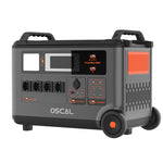 Blackview OSCAL PowerMax 6000 PM6000 Rugged Power Station with PM400 400W Foldable Solar Panel Set 3600Wh to 57600Wh LiFePO4 Battery Pack Power Station with 14 Outlets 5 LED Light Modes Morse Code Roller Power Backup for Emergency Communication Camping