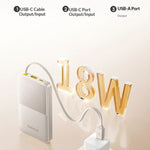 Baseus EnerFill FC51 22.5W 36.5Wh 10000mAh Digital Display Power Bank Come with USB-C Cable External Battery Power Supply with 2 Inputs & 3 Outputs Support PD3.0 QC3.0 SCP Fast Charging for iPhone 17 17Pro 16 Pro Max 15 14 for Xiaomi 17pro