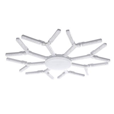 [EU Direct] Elfeland 8-Leaf Foldable Crystal Snowflake LED Ceiling Light E27 Adjustable Shape AC 85~265V Ultra-Bright Wide-Angle Lighting for Home Garage Shop