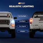 LinkMejor FCX18S GMC Sierra 2019 RTR 1/18 2.4G 4WD Brushless RC Car Officially Licensed Two Speed Metal Frame Gear Portal Axles Oil Shocks LED Light Pickup Off-Road Climbing Truck Vehicles Models Toys