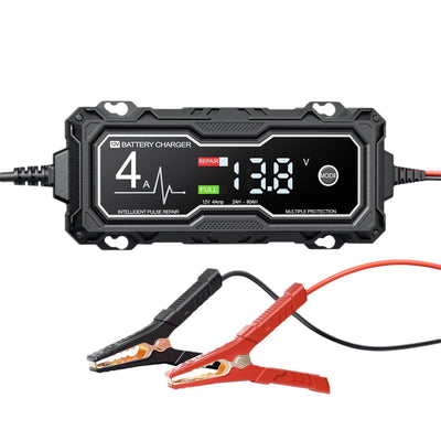 Corebox 12V 4A Intelligent Repair Charger Start-Stop Motorcycle Protector Battery Charger for Lead-acid Battery