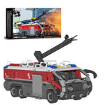 LinkMejor 66148 US Firetruck Elevated Water Towers Model Building Block Kit Brick Set Kids Gifts
