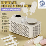 LinkMejor SMART Portable Mini Ice Lolly Maker Dual Slot 30Mins Fast Making Compact Countertop DIY Popsicle Maker for Home Office Car Camping