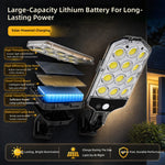 Elfeland 175B Solar Wall Light Motion Sensor 84 COB LEDs 3 Lighting Modes 5.5V 1.8W Solar Panel IP65 Waterproof Outdoor Garden Light
