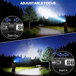 LinkMejor Rechargeable Flashlights Super Bright Small Pocket Magnetic Flashlight, 8 Modes LED Tactical Flash Light, Dual Button Powerful Flashlight for Camping