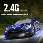 LinkMejor XJ-1996 RTR 1/16 2.4G 4WD Drift RC Car Mini Racing LED Light Remote Control High-Speed Motor On-Road Race Vehicle Model Boys Gifts Toys