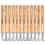 LinkMejor 12pcs Wood Carving Chisels Set Handmade Carving Knife Tool for Woodworking DIY Engraving