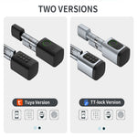 Tuya TTlock Smart Electronic Door Lock 60-90mm Aluminum Alloy Lock Fingerprint App Remote Control Multi Unlock Modes Cylinder Core Adjustable Keyless Entry Doorlock for Home Hotels Security