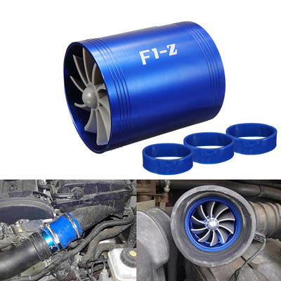 Universal Car Double Turbine Turbo Air Intake Gas Fuel Saver Fan Turbocharger