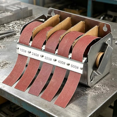LinkMejor Stainless Steel Sanding Sandpapers Box Set 25mm*6m five-axis Pull-out Abrasive Cloth Roll for Metal Woodworking Abrasive Grits 150/240/320/400/600