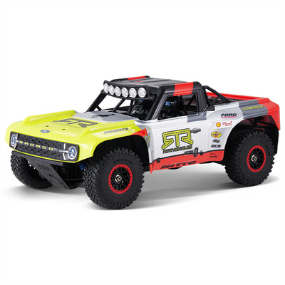 LinkMejor FSC18 for Ford Bronco RTR Fun-Haver EB 1/18 2.4G 4WD 40km/h Brushed RC Car Officially Licensed Ultra4 Racing Short Course Chassis Metal Differential Oil Shocks Drive Shafts LED Light Off-Road Truck Vehicles Models Toys