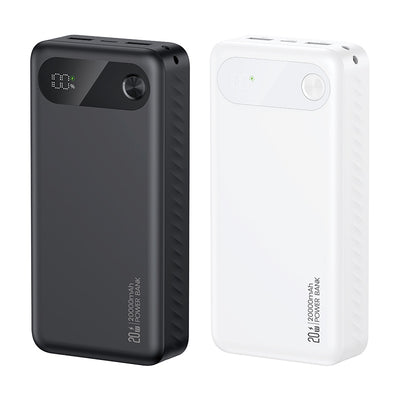 USAMS CD251 PB80 PD20W 37Wh 20000mAh Power Bank with LED Display External Battery Power Supply with 1 Input & 3 Outputs Fast Charging for iPhone 17 17 Pro 16 Pro Max 15 14 for Samsung Galaxy S25 Ultra for HUAWEI Pura 80 Ultra for XIAOMI 17pro