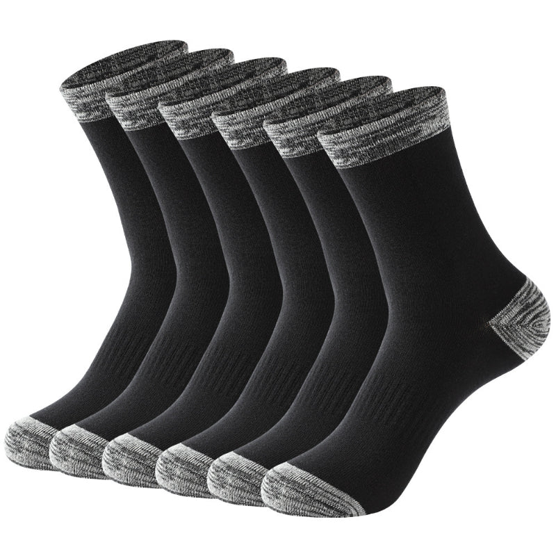 6 Pair Autumn Winter Men Socks Cotton Leisure Business Long Socks Walking Running Hiking Warm Socks For Male Plus Size 42-48