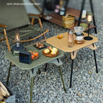 Xmund Plastic Folding Camping Table 40kg Load Capacity 1.85kg Lightweight Portable Dual Height Adjustable ABS Aluminum Alloy Picnic Side Table Outdoor Beach Desk